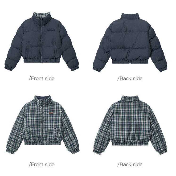 [M size only delivered within 10 days] Reversible checked pattern Short Jacket NA7001 