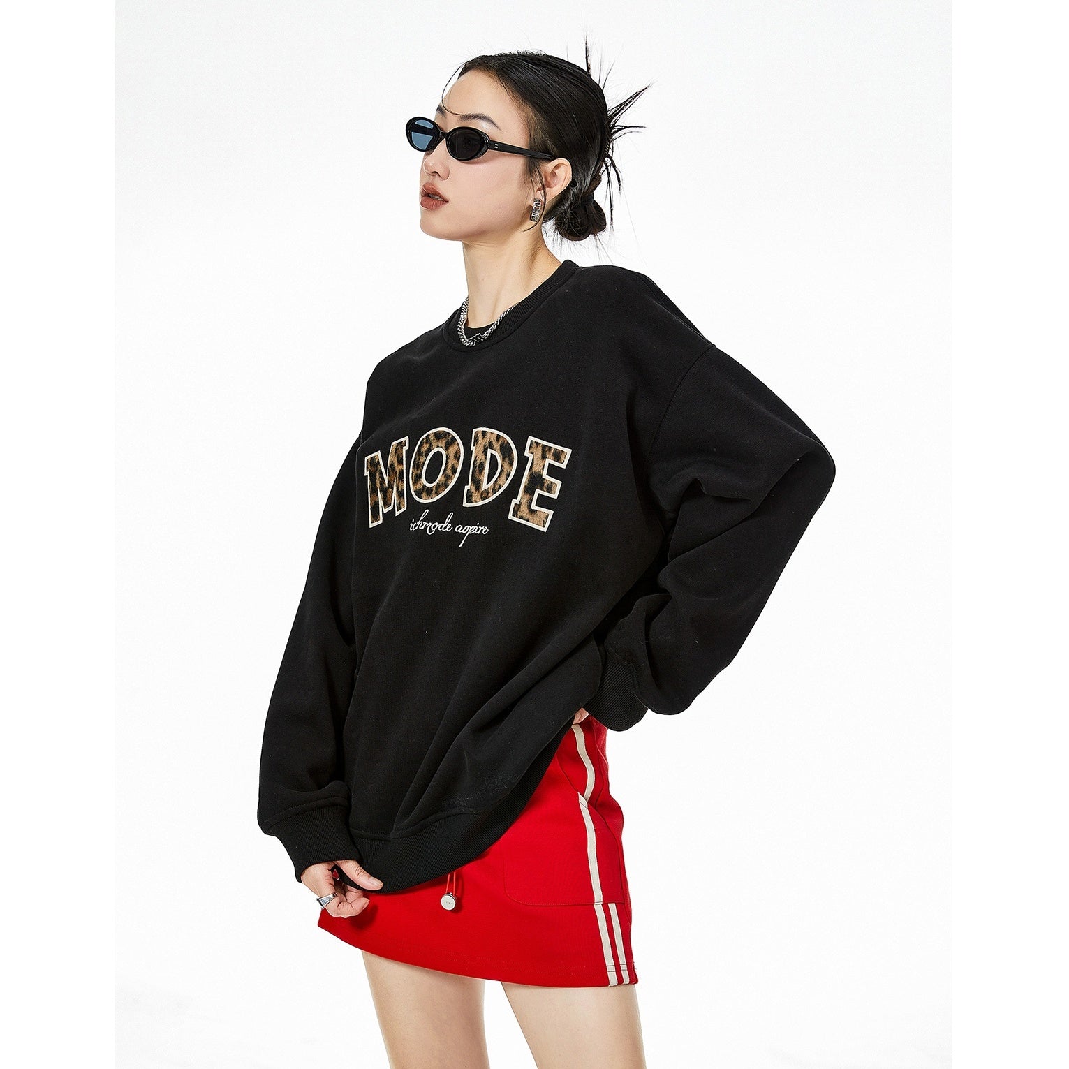 Leopard Letter Loose Sweat IC9005