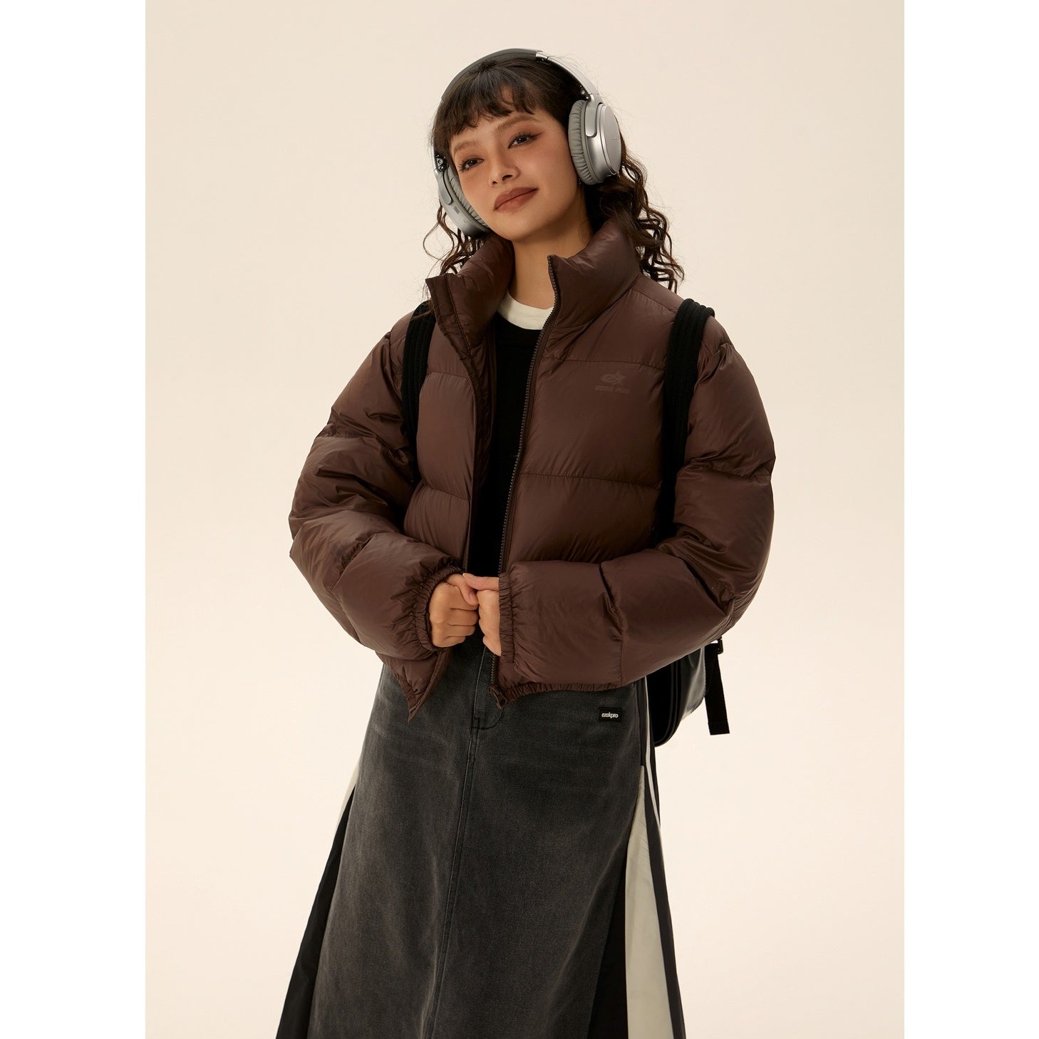 Stand Collar Cropped Down Jacket EZ184