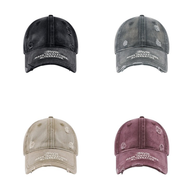 Washed Ripped Wide-brimmed Cap MW10118