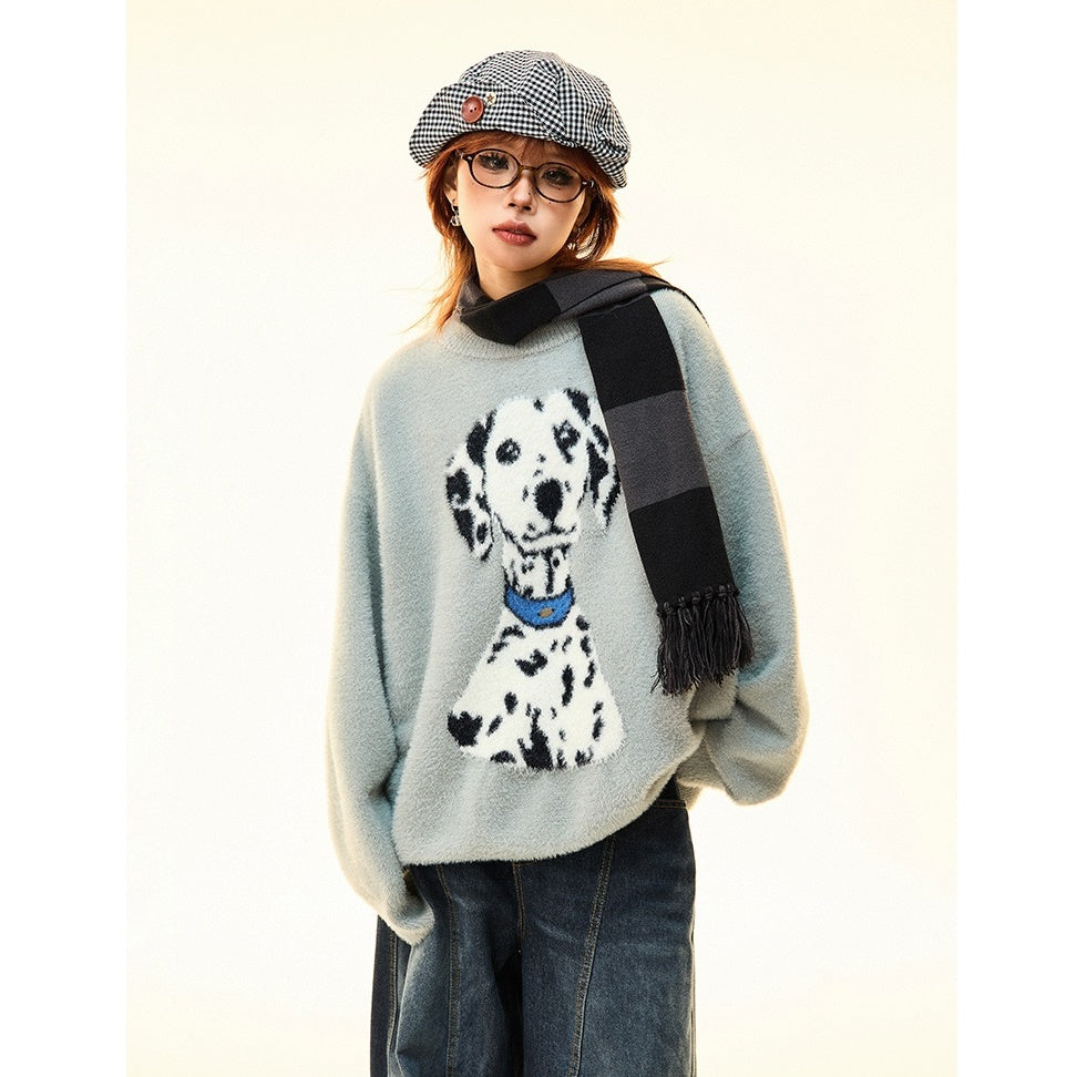 Dalmatian Dog Loose Soft Waxy Sweater MW9697