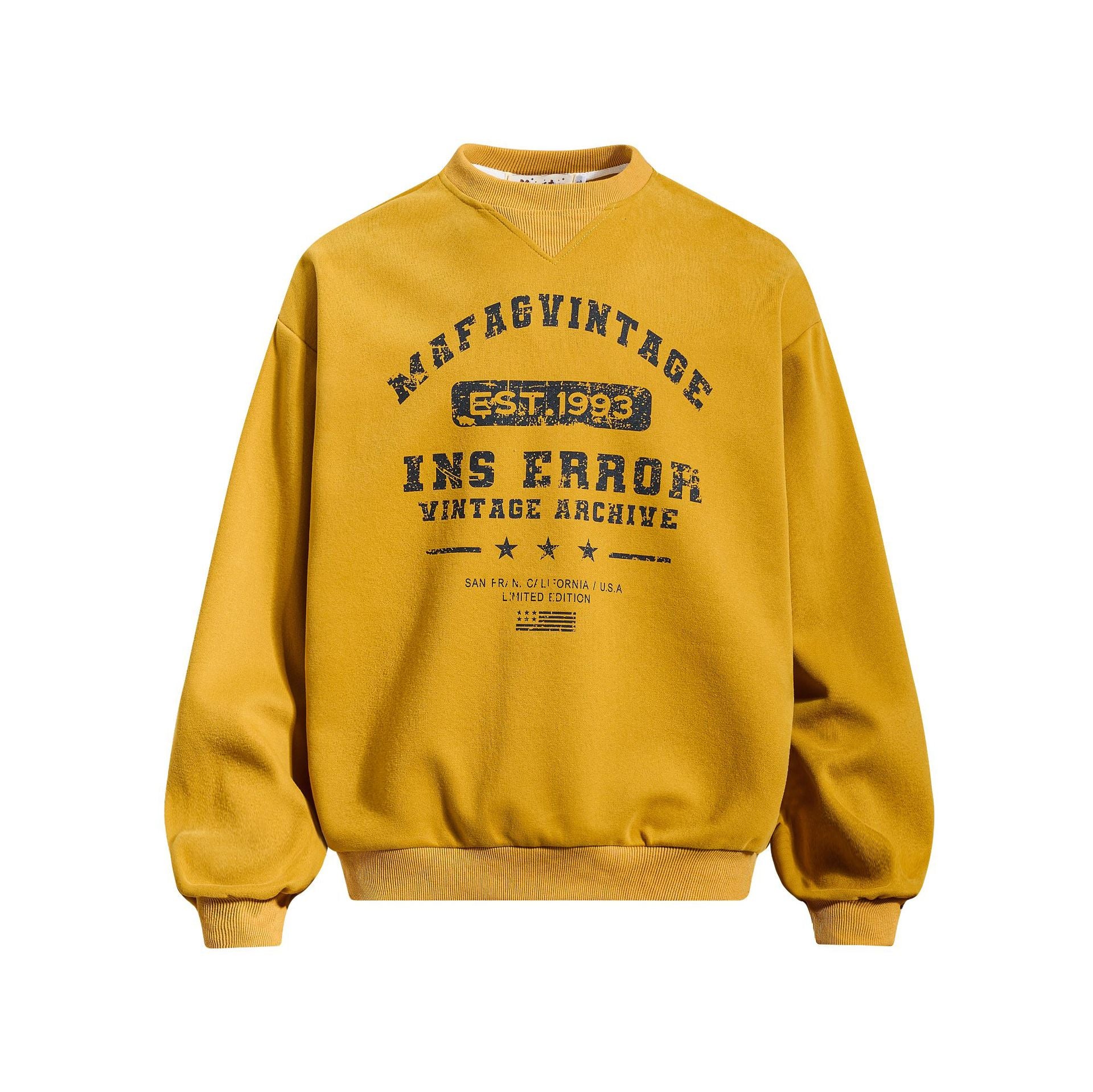 Damage Letter Print Crew Neck Sweat MW10318