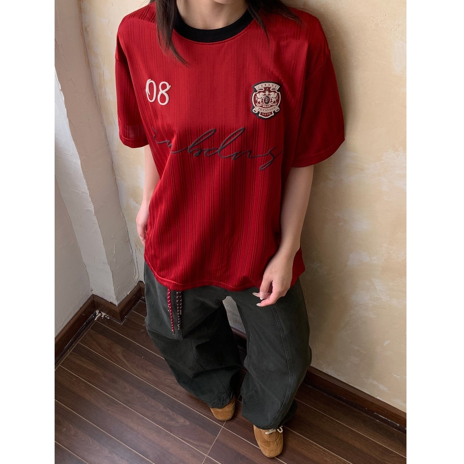 Ringer Neck Satin Sporty T-Shirt AP7012