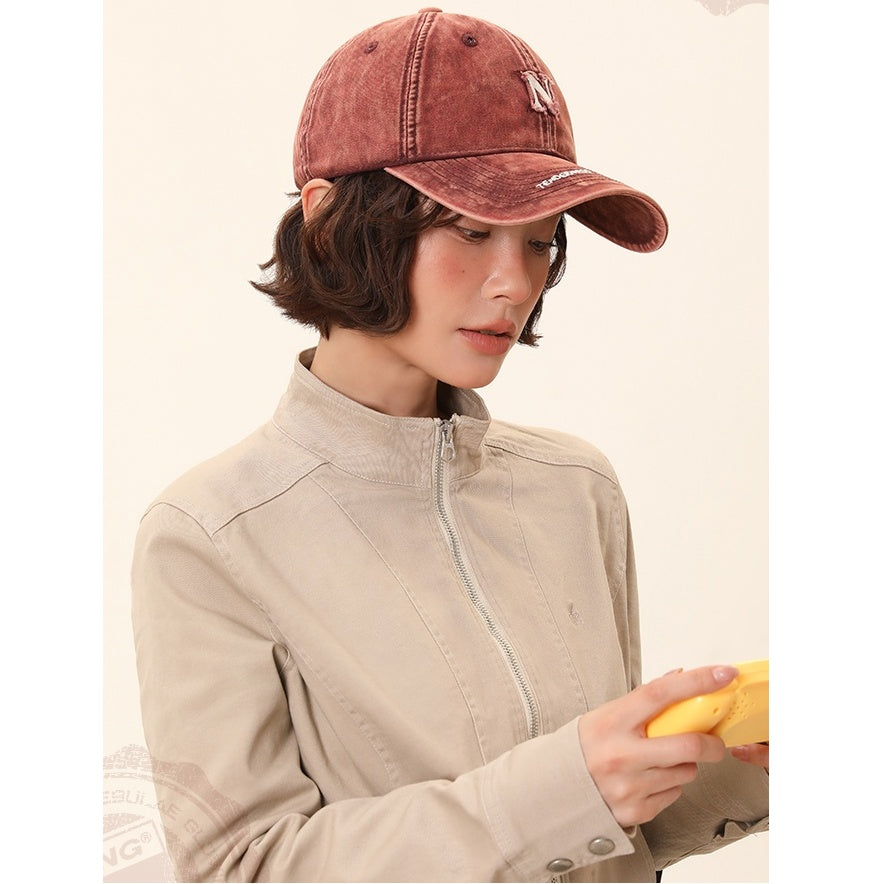 Letter Embroidery Washed Cap MW10119