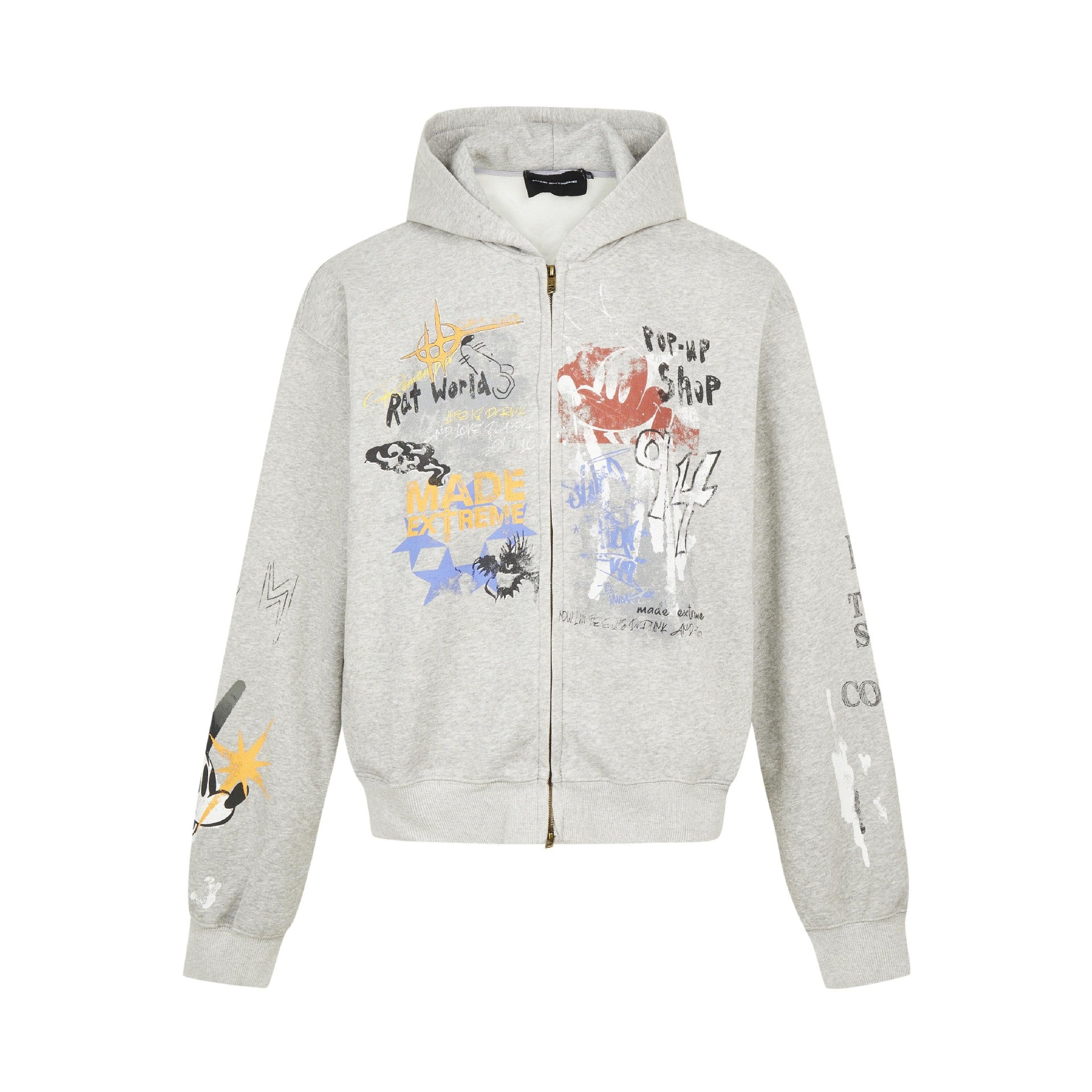 Paint Style Graffiti Sweat Hooded Jacket MW9944