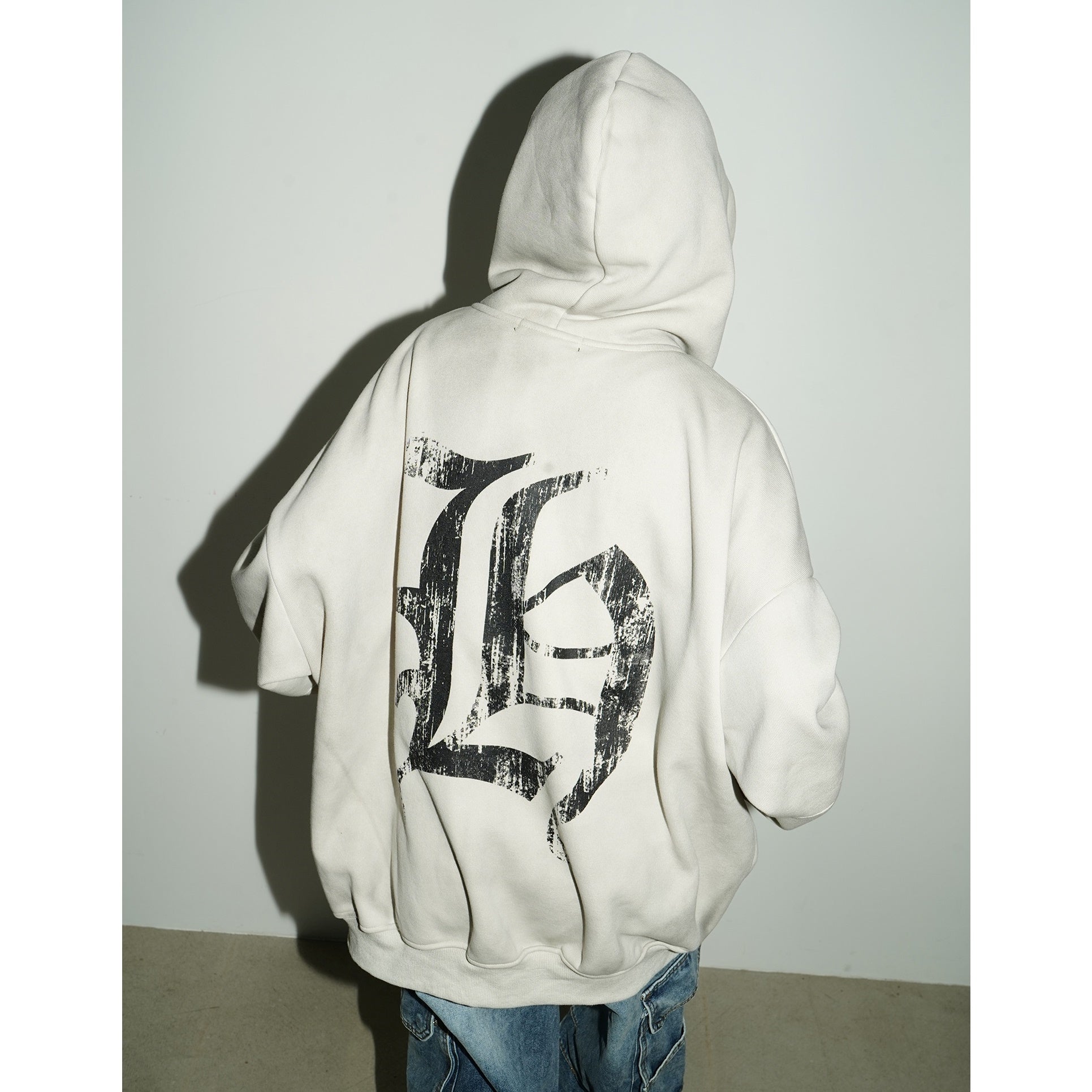 Mud Dyeing Distressed Hooded Sweat MW9806