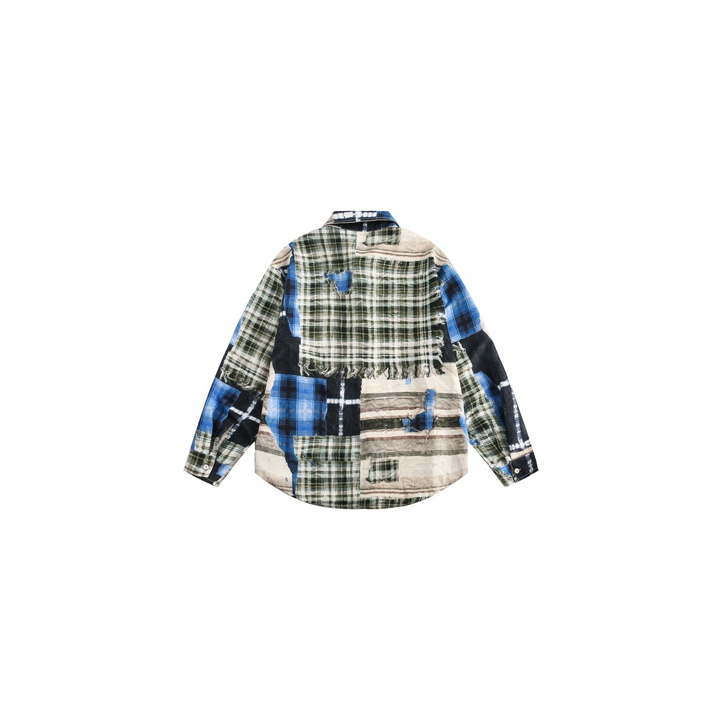 Irregular Plaid Long Sleeve Shirt BX009