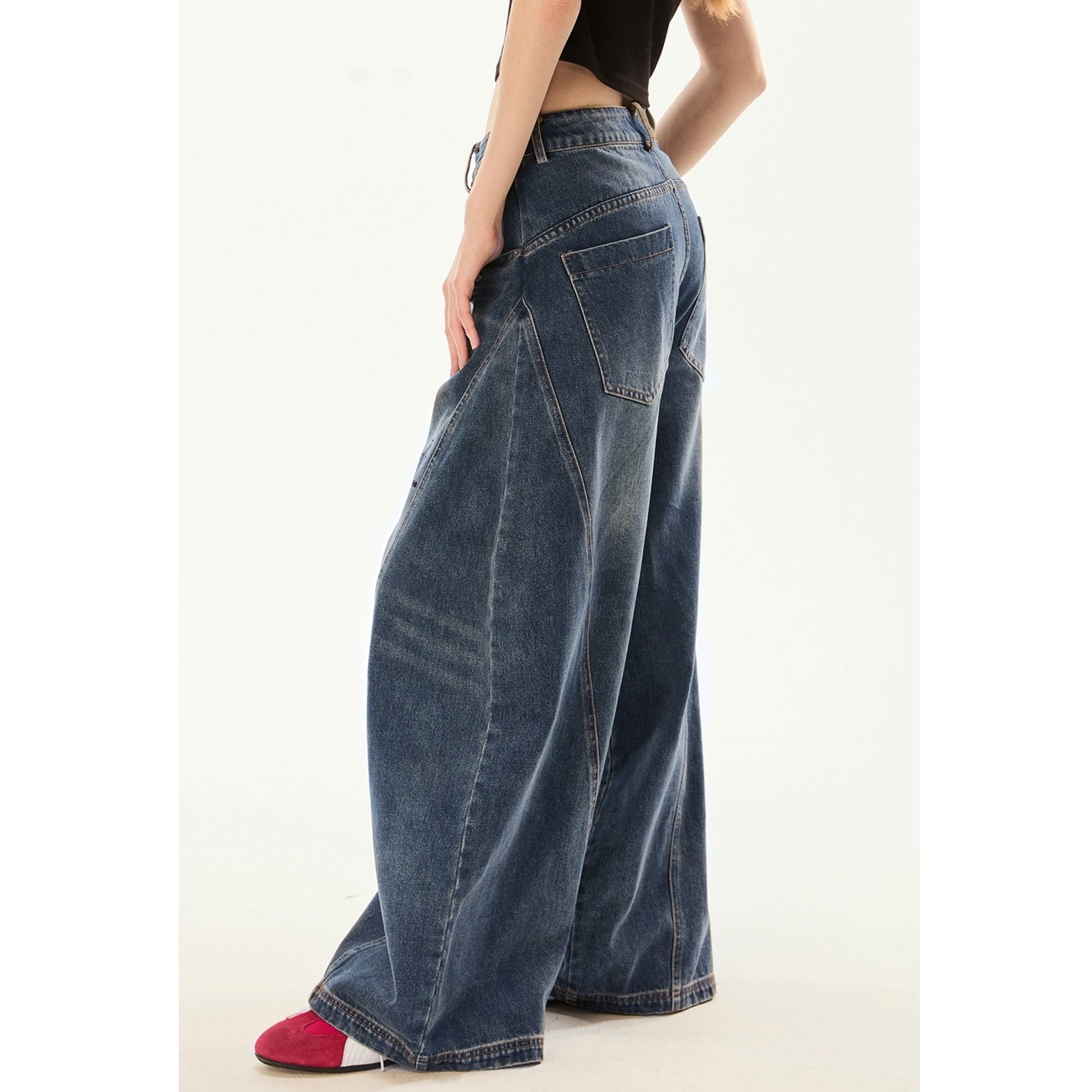 Vintage Style Loose Barrel-Leg Jeans EZ195