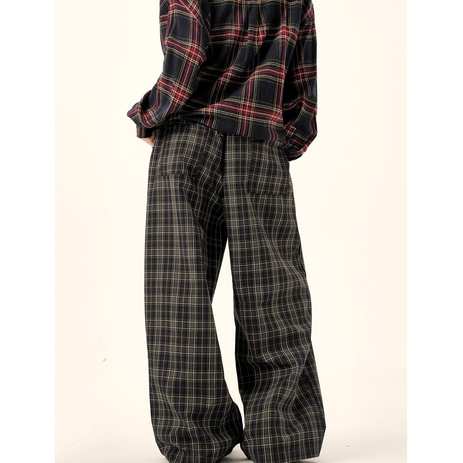 Retro Plaid Wide-leg Pants MW9378