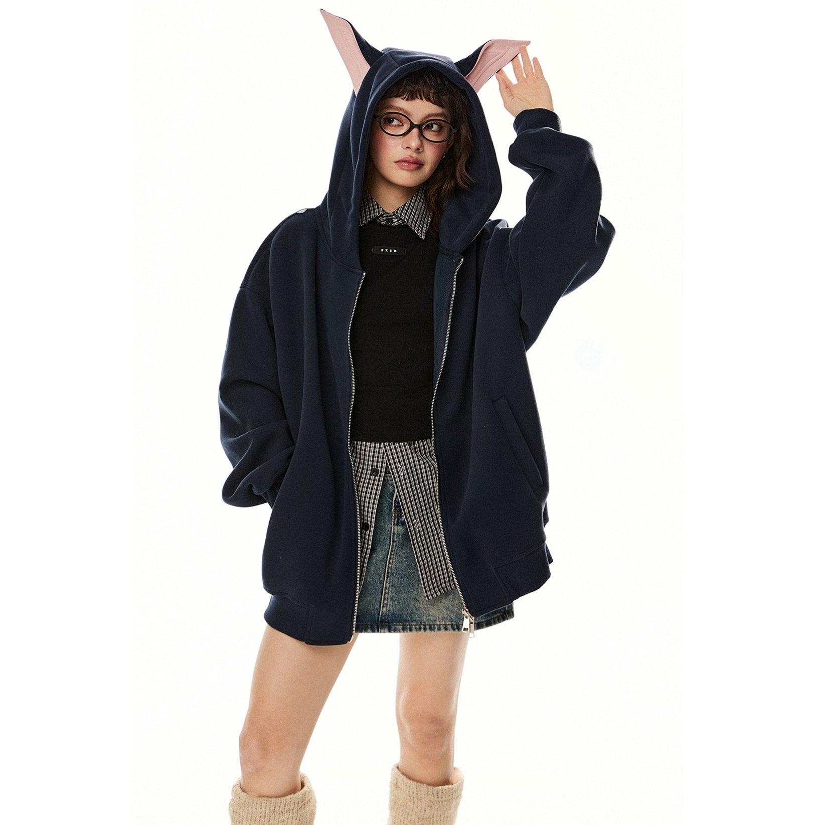 Dog Ears Hooded Sweat Jacket EZ234