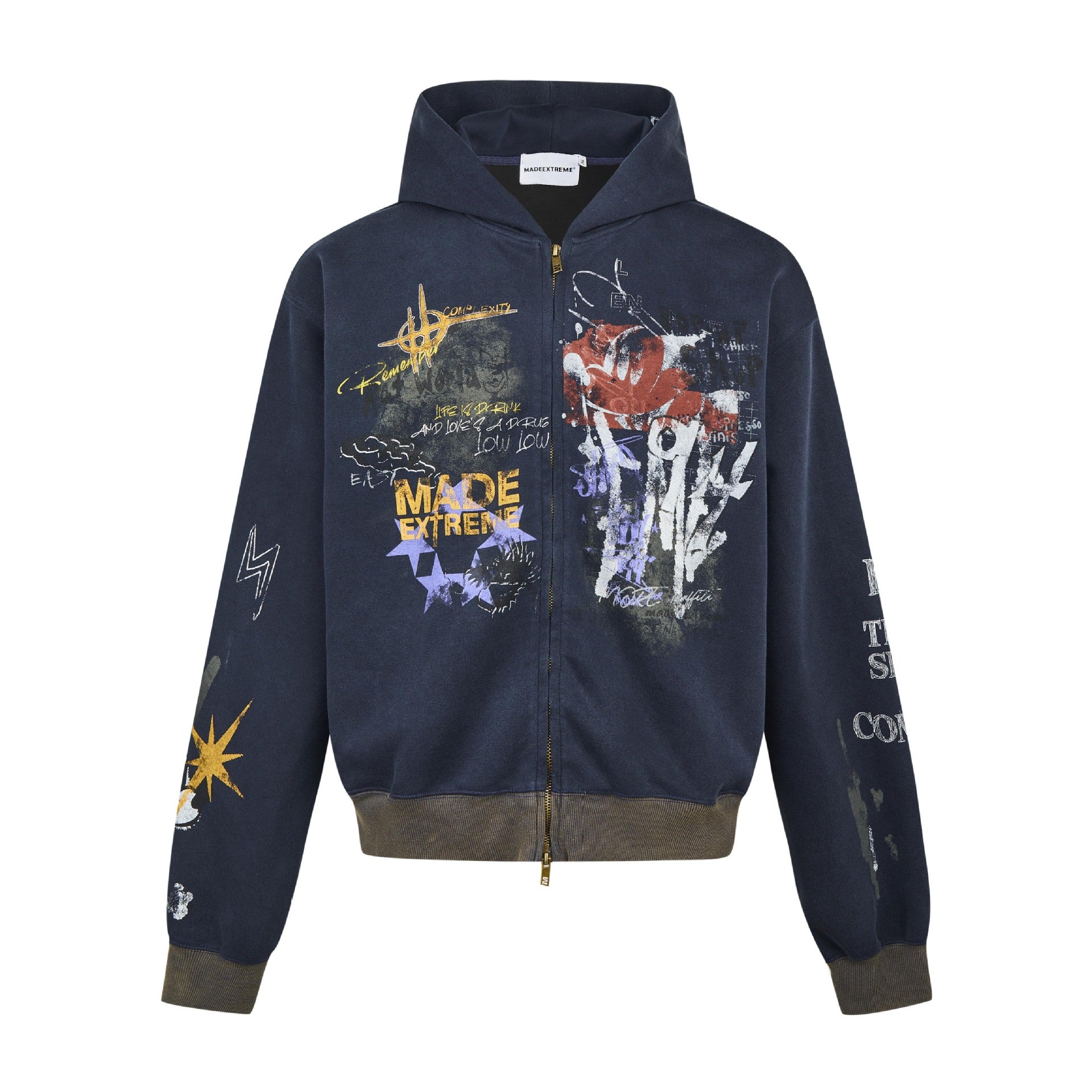 Paint Style Graffiti Sweat Hooded Jacket MW9944