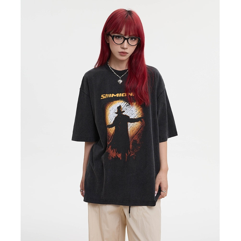 Vintage Wash Distressed Short Sleeve T-shirt AP7003