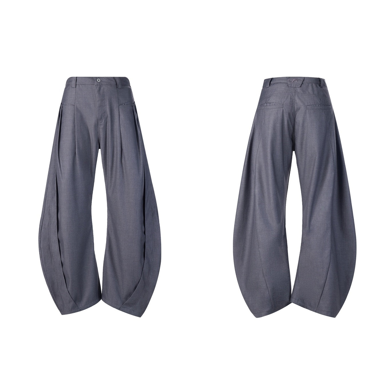 Front Slip Pockets Pleated Scimitar Trousers PS7020