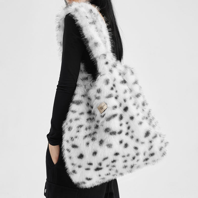 Leopard Plush Furry Tote Bag BA030