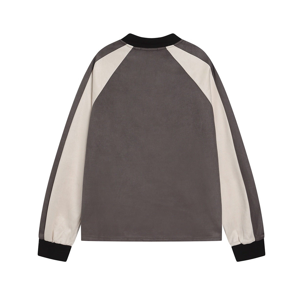 Color-Blocking Embroidered Lapel Sweatshirts MW10365