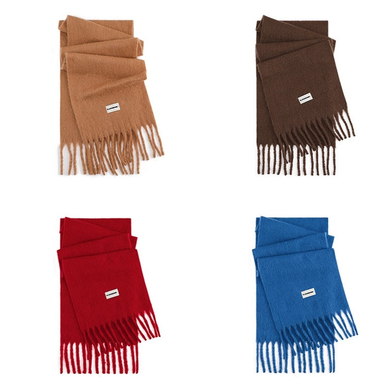 Solid Color Soft Tassel Muffler PO1002