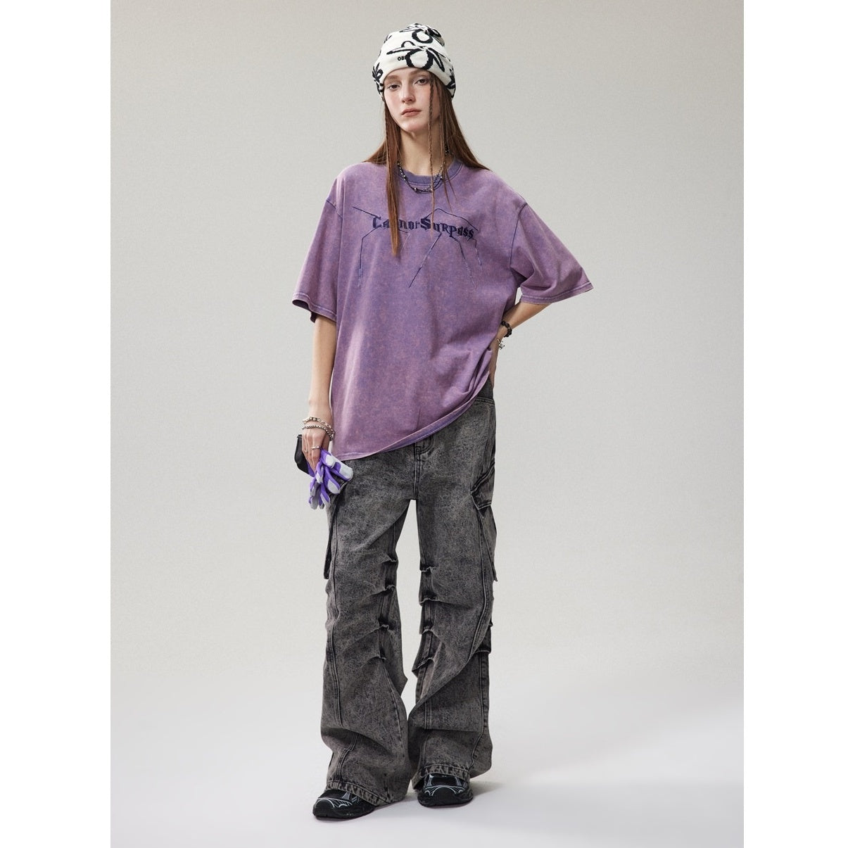 Tie-dye Loose Casual Print T-shirt MW10103
