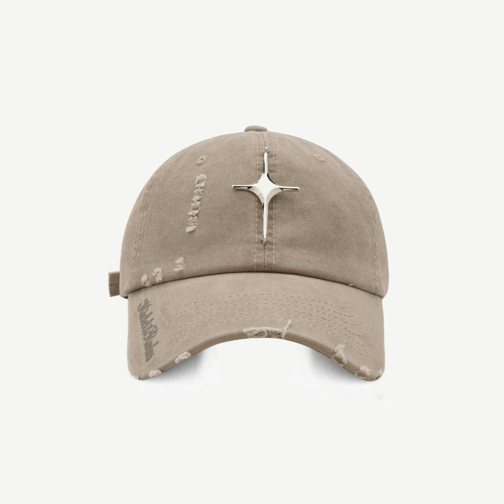 Ripped Cross Star Metal Cap MW10109