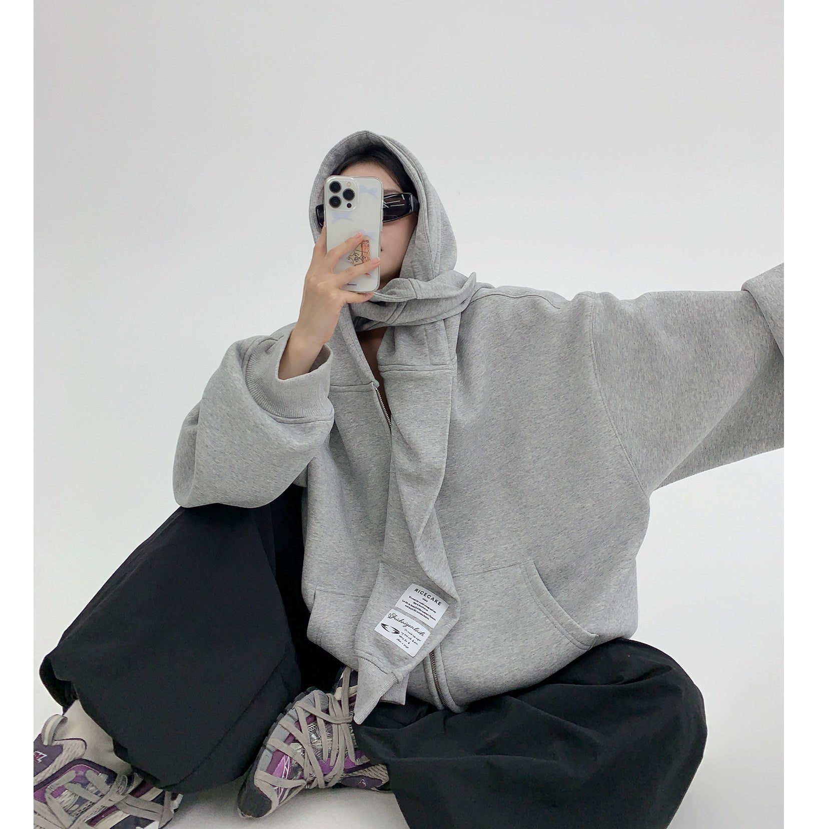 Fake Two Design OverSize Hooded Parka MW9546