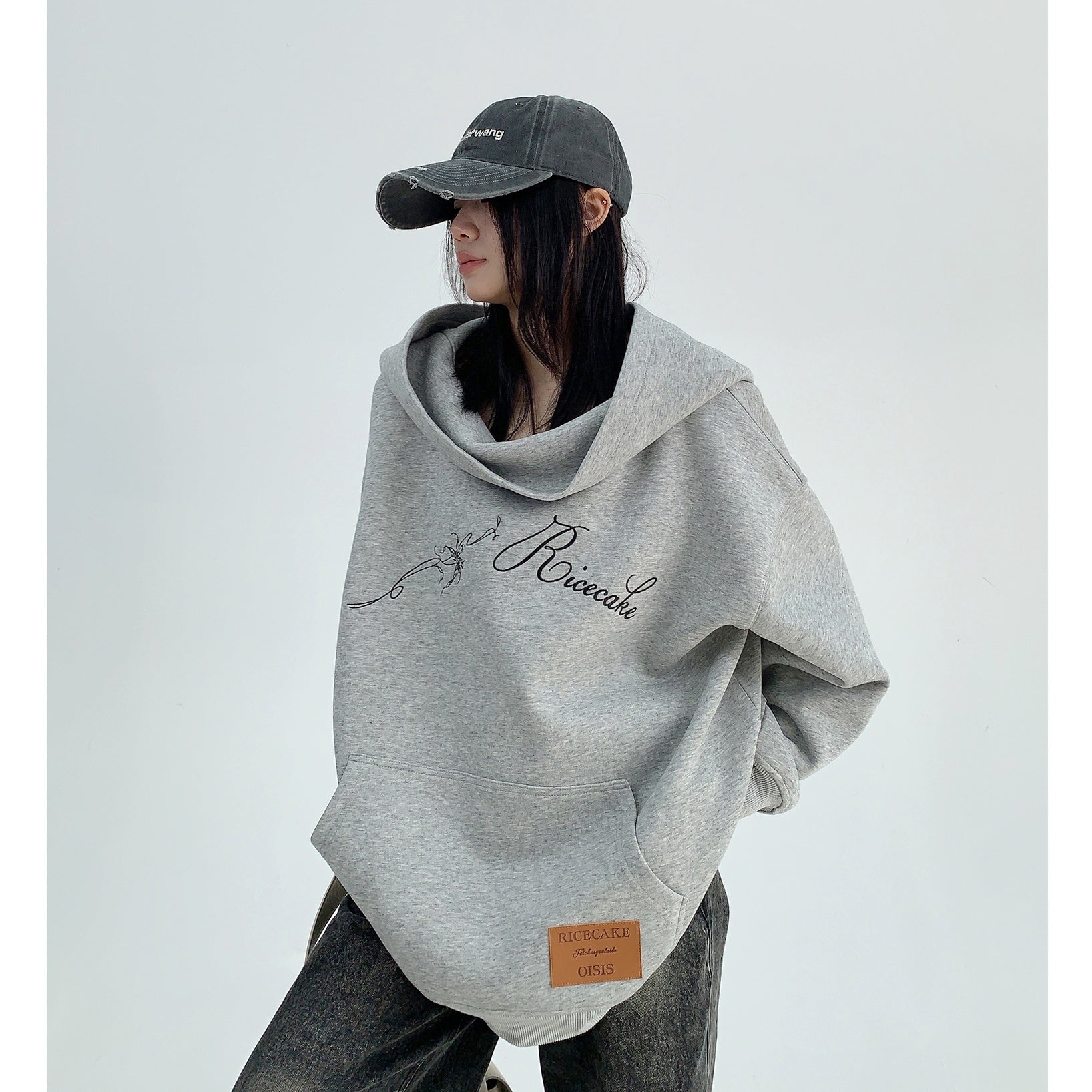 Scoop Neck Hooded Diagonal Sweat MW9845