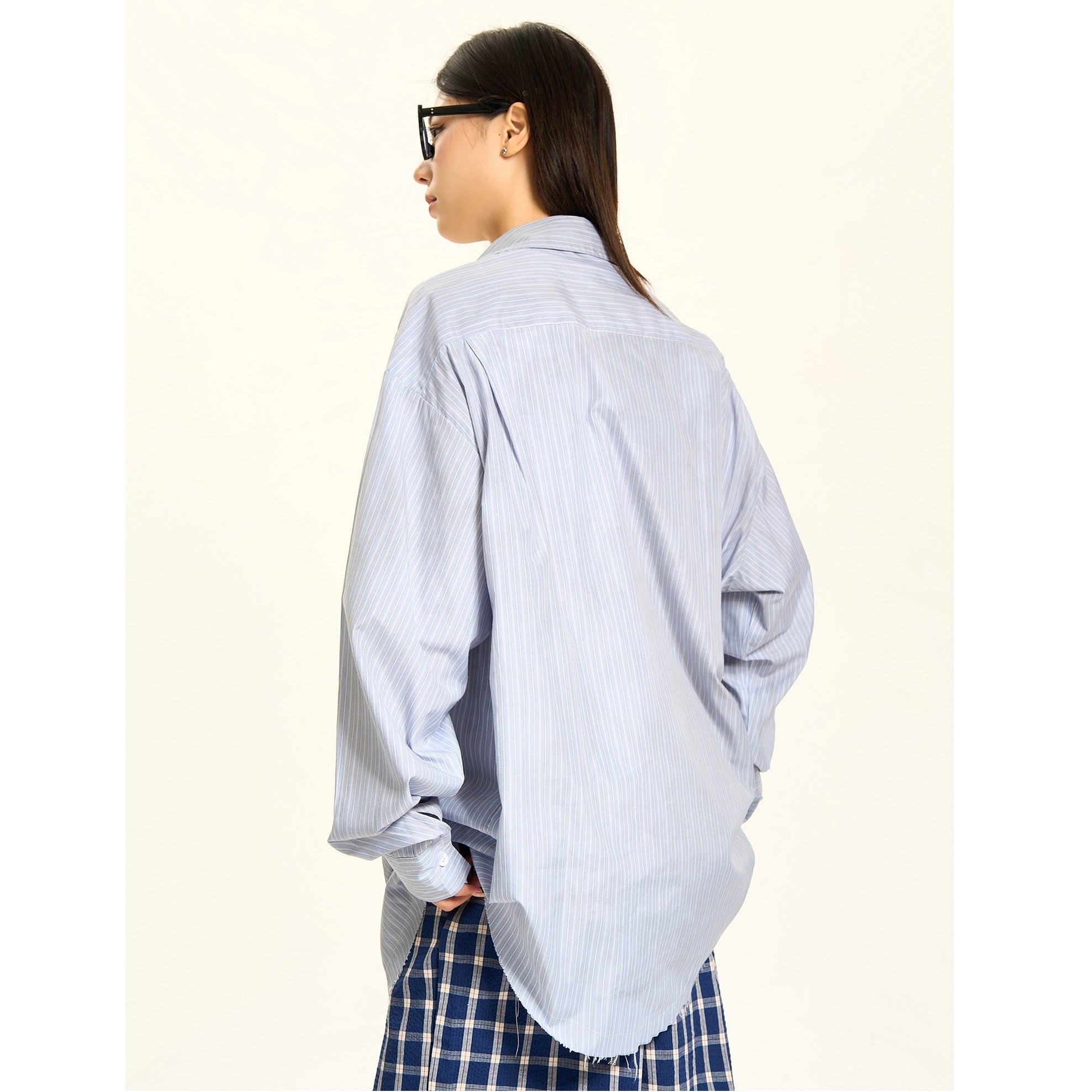 Dirty Style Vertical Stripes Long-sleeved Shirt MW9404