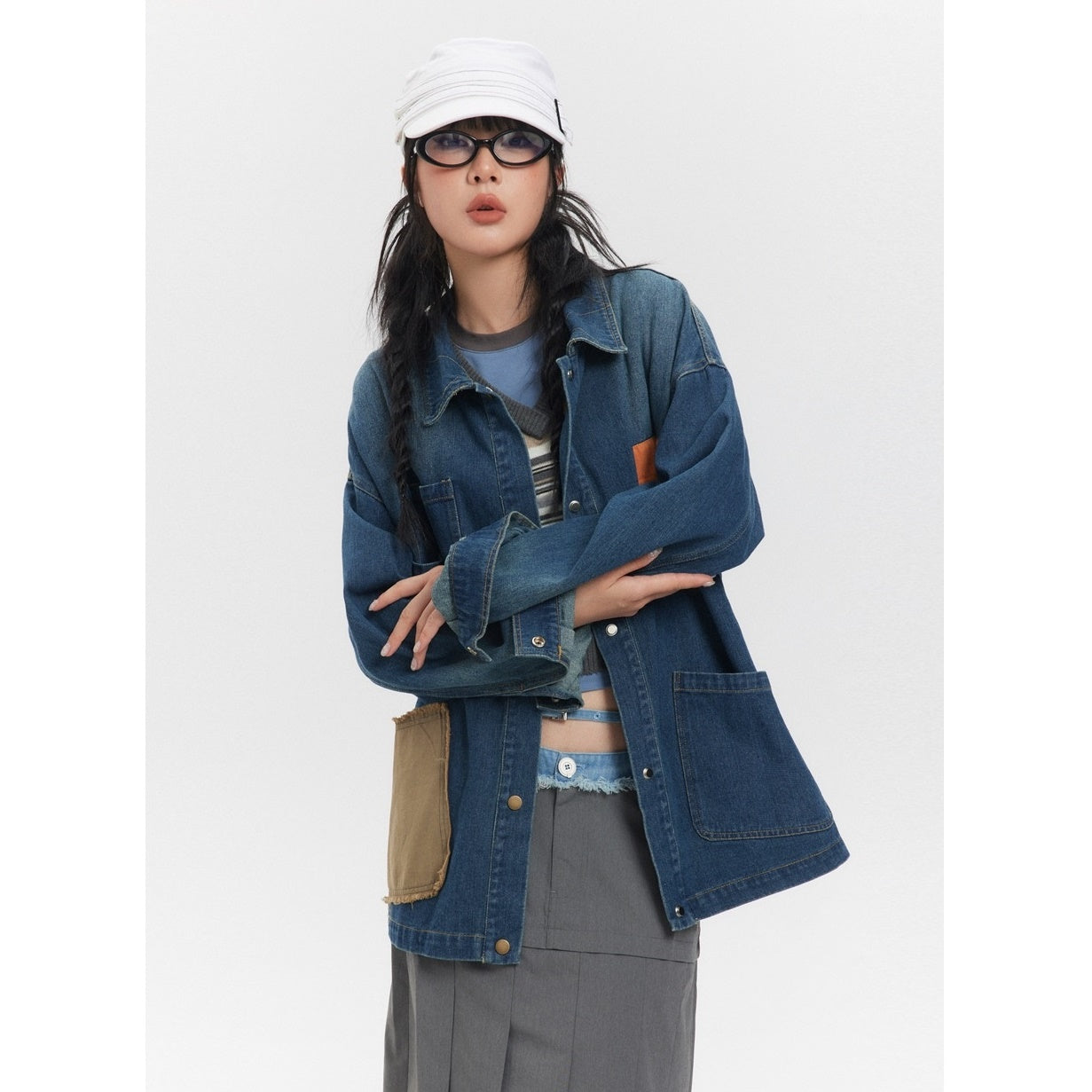 Vintage Stitching Pocket Denim Jacket MW9394