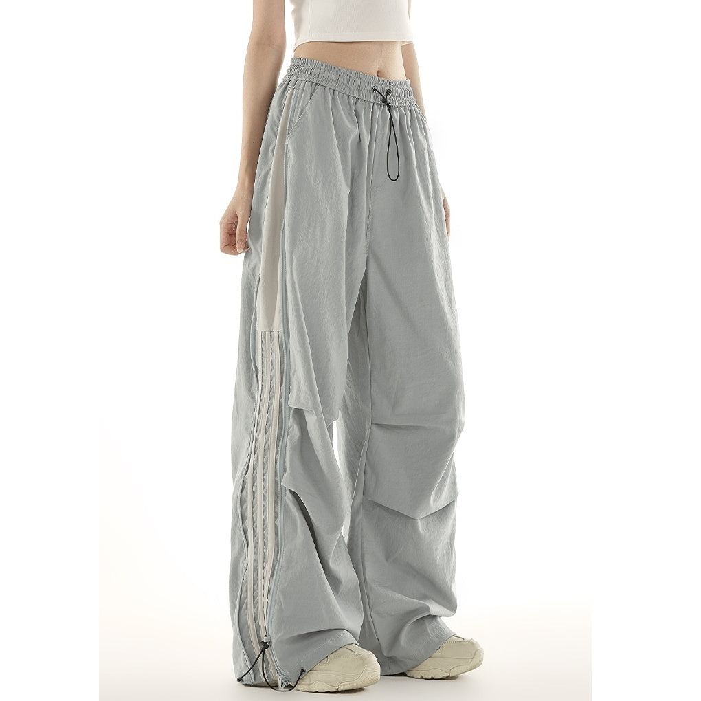 Side Zipper Line Design Parachute Pants MW10105