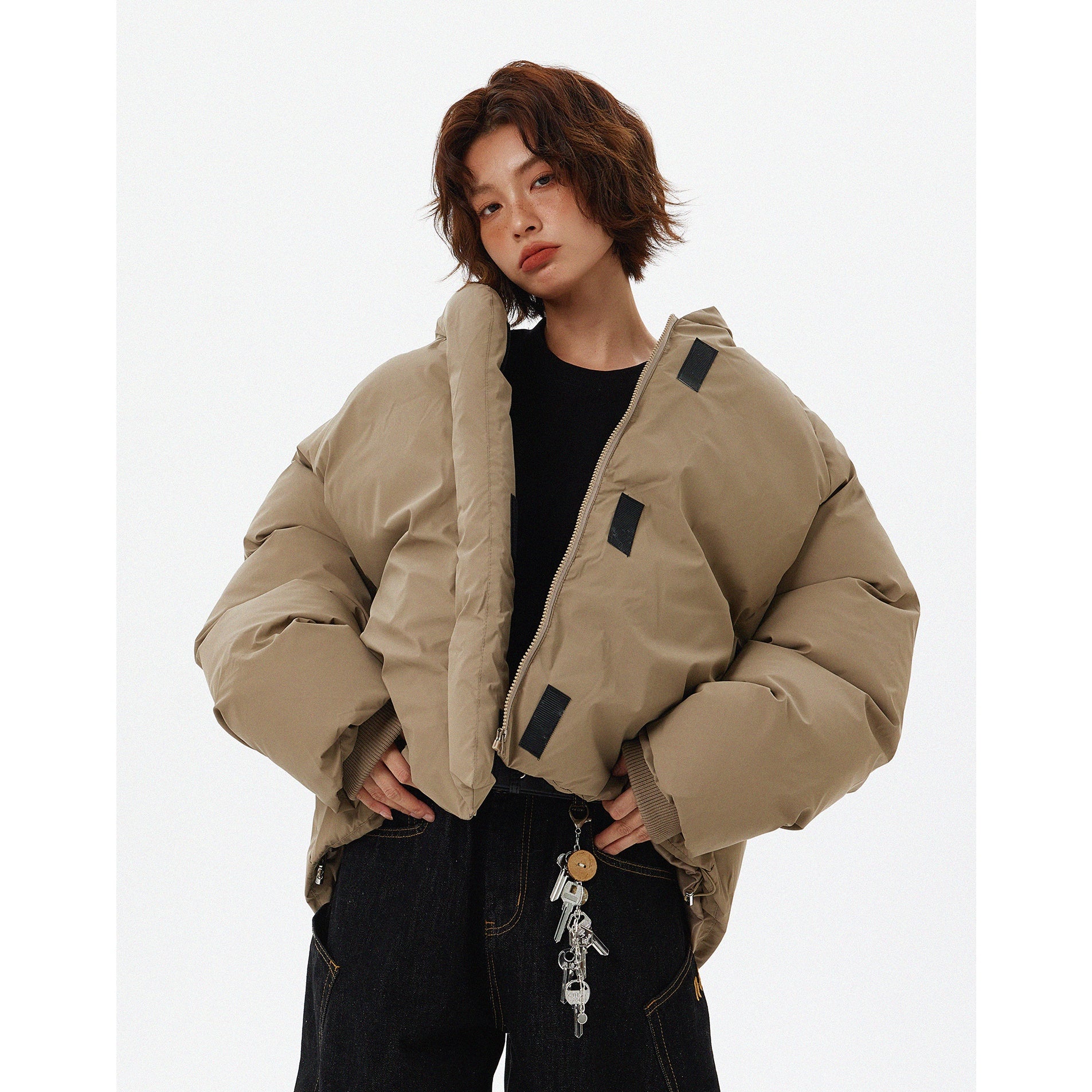 Shawl Collar Short Padded Jacket MW9719