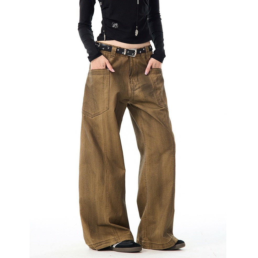 Retro Brush Dirty Wide-Leg Work Pants MW9961