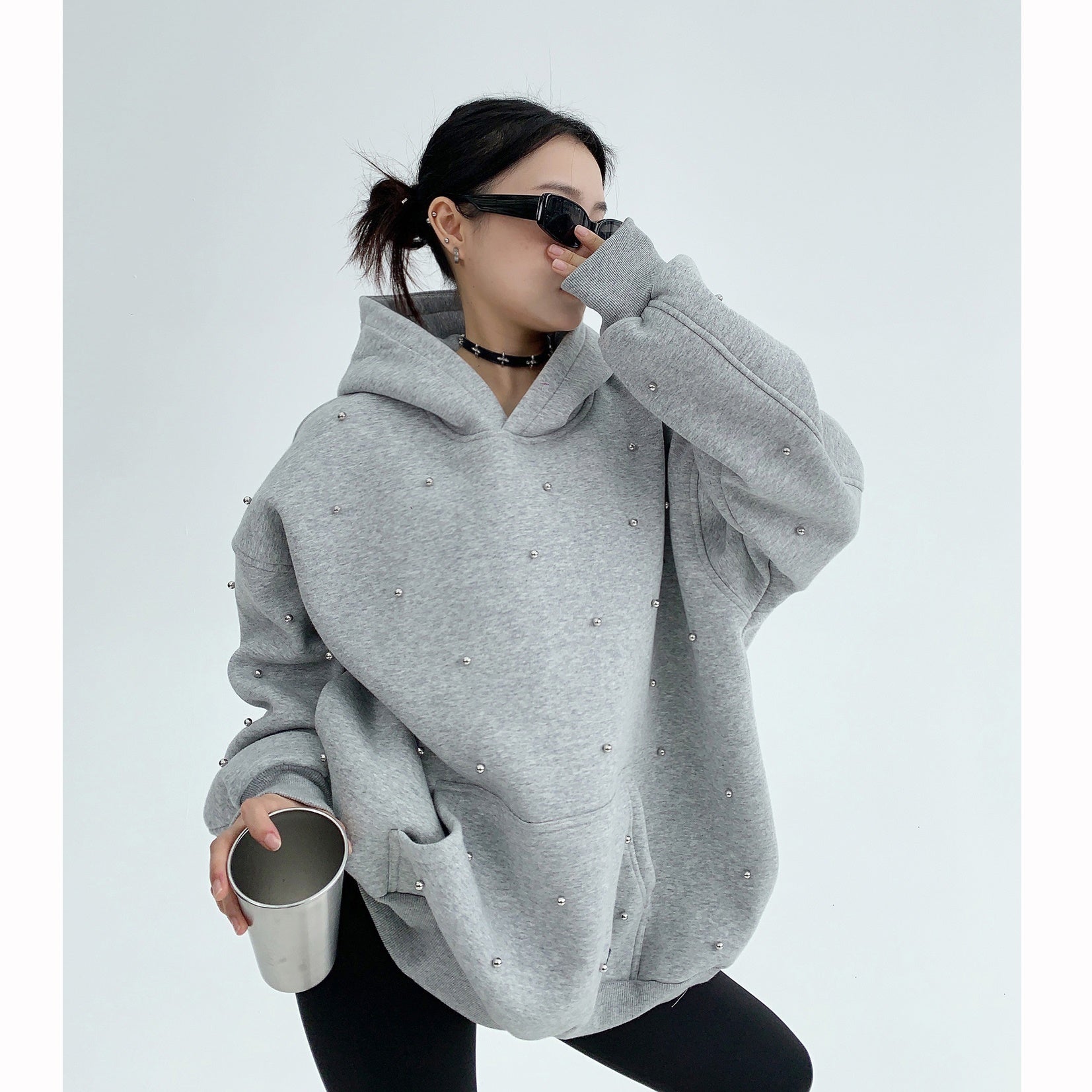 Heavyweight Beaded Loose Hoodie MW9515