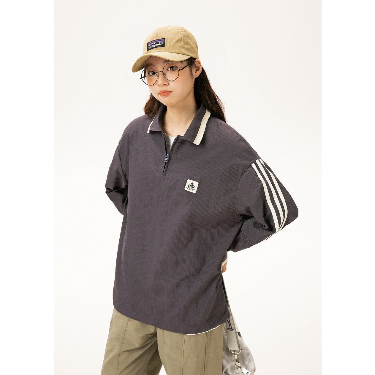 Youth College Style Polo Collar Pullover Shirt MW9582