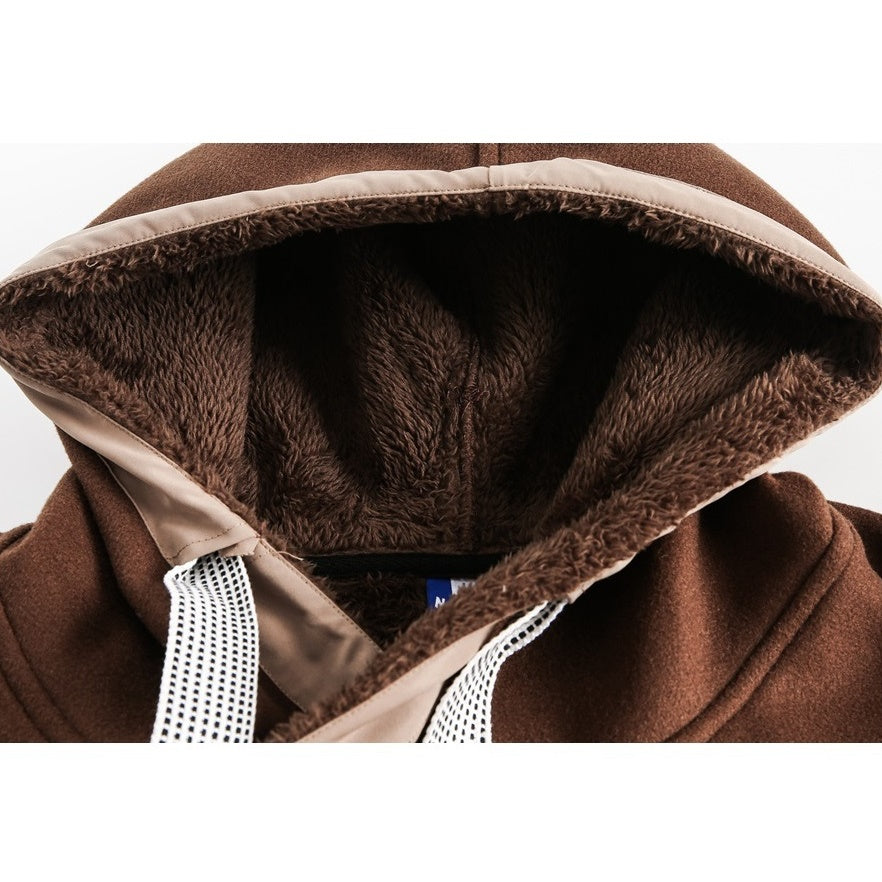 Thick String Drop Shoulder Loose Hoodie MF106