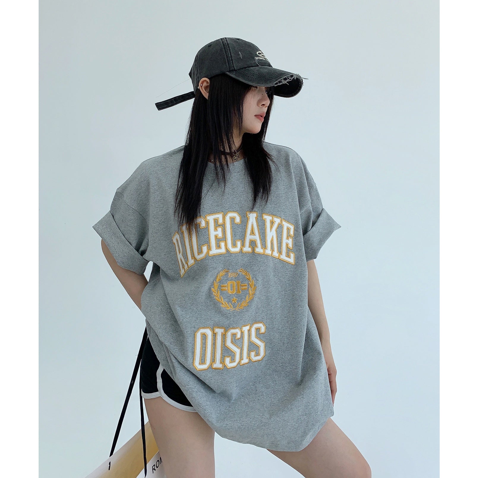 Patch Embroidery Oversize T-shirt MW10069