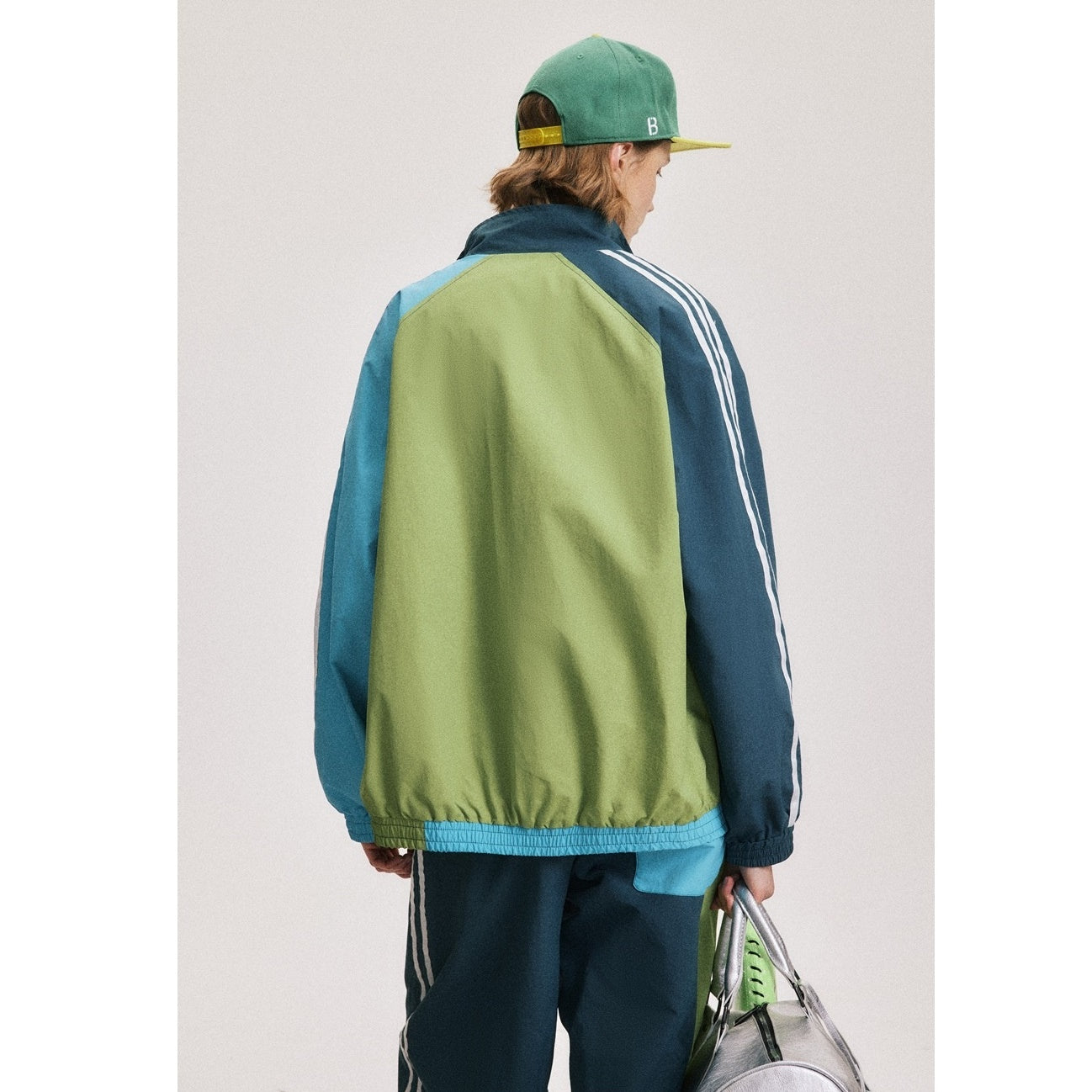 Color-Blocked Stand Collar Track Jacket BX008