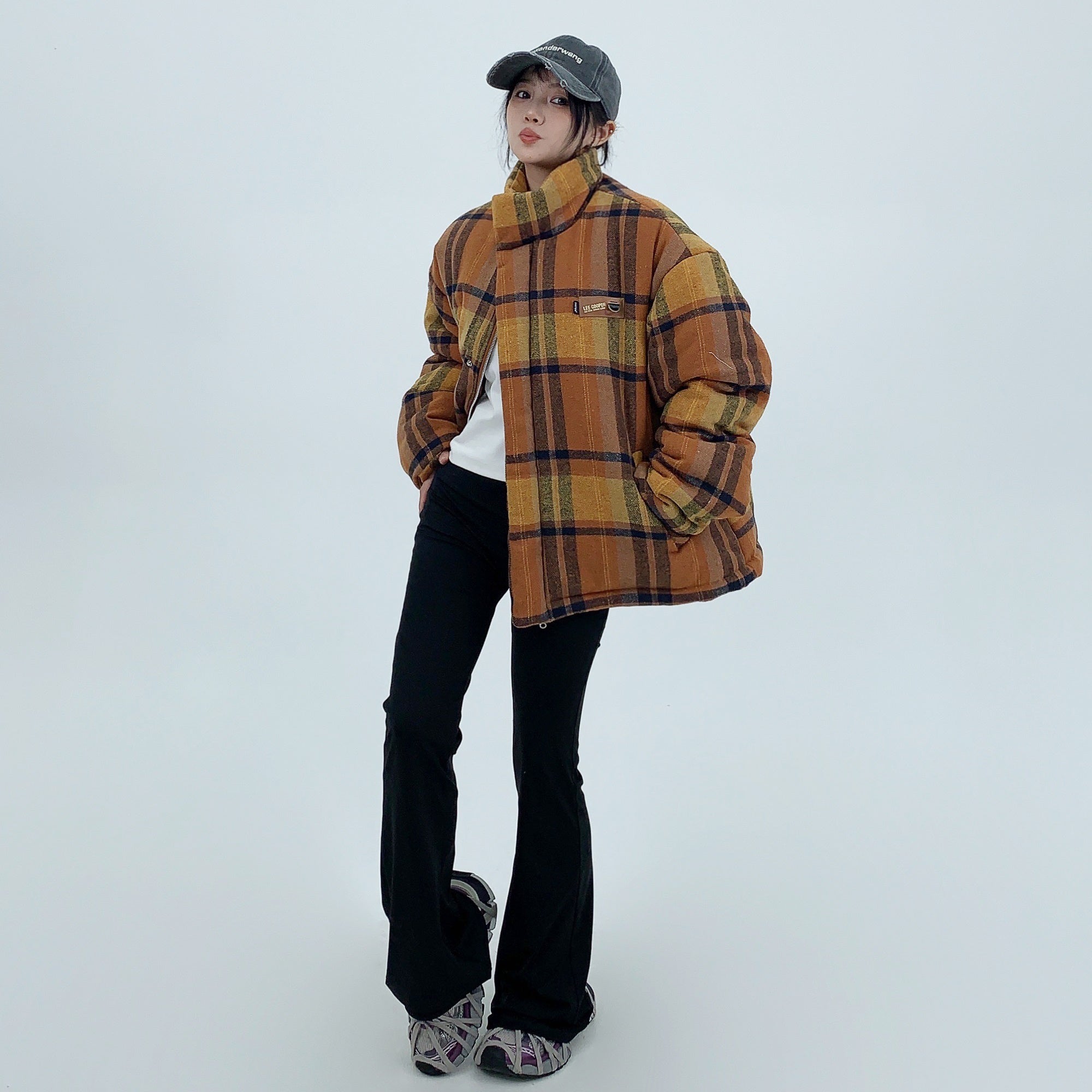 Retro Plaid Thickened Short Padded Jacket MW9691