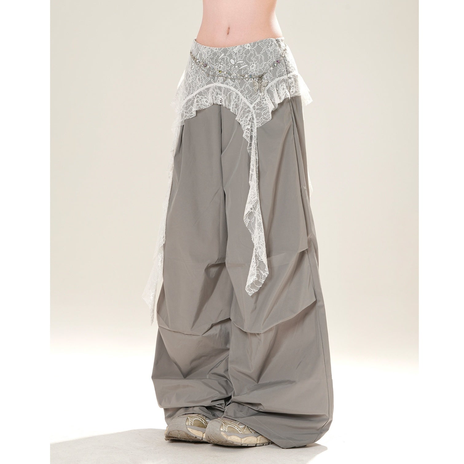 Waist Lace Wide-leg Casual Pants KK2061
