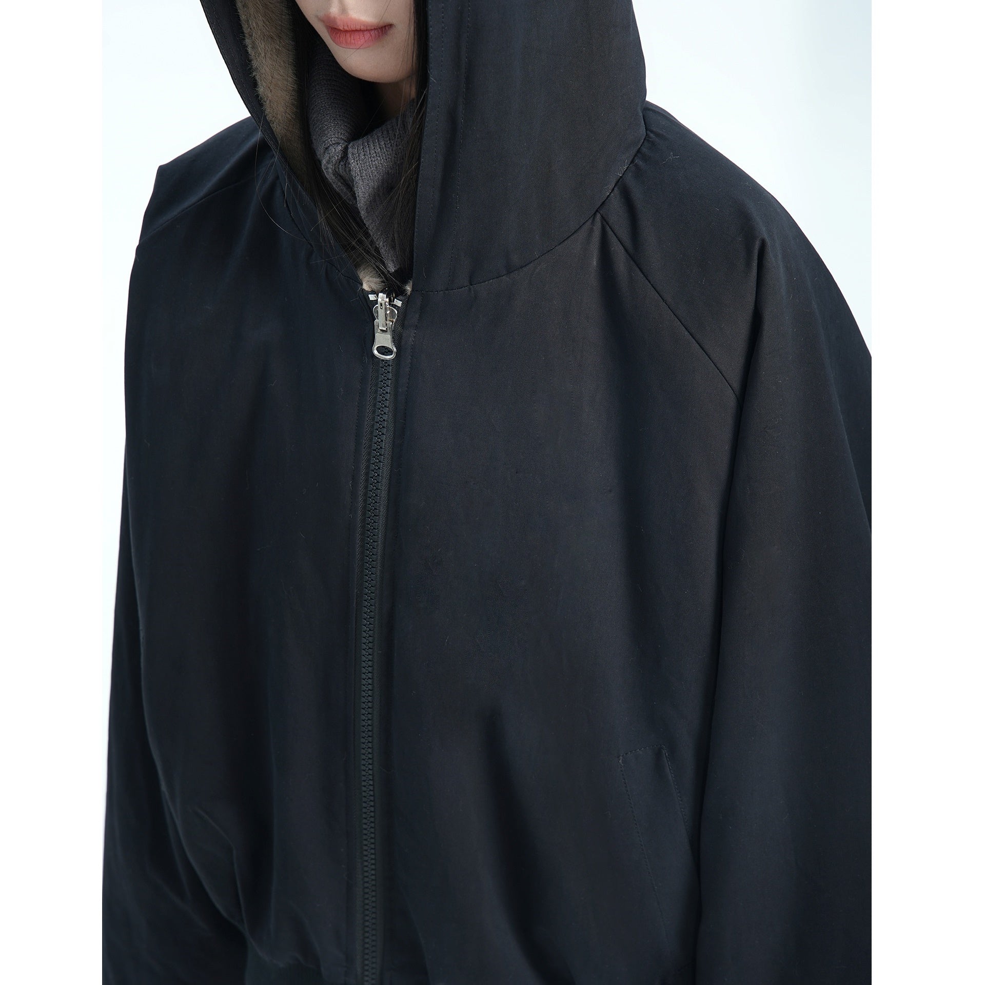 Fur Liner Washed Zip Hooded Jacket MW9671