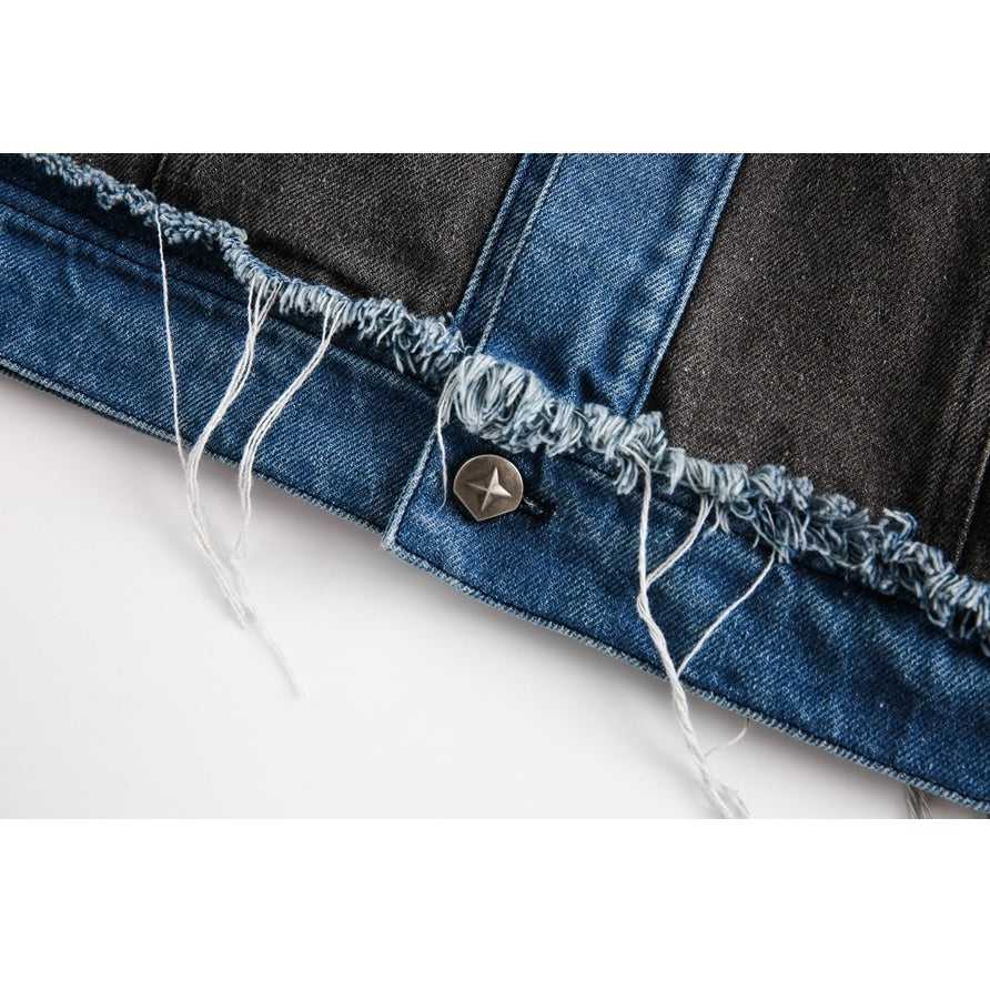 Irregular Stitching Loose Denim Jacket BX001