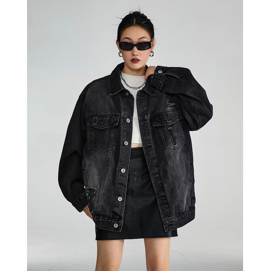 Vintage Washed Loose Denim Jacket MW9323