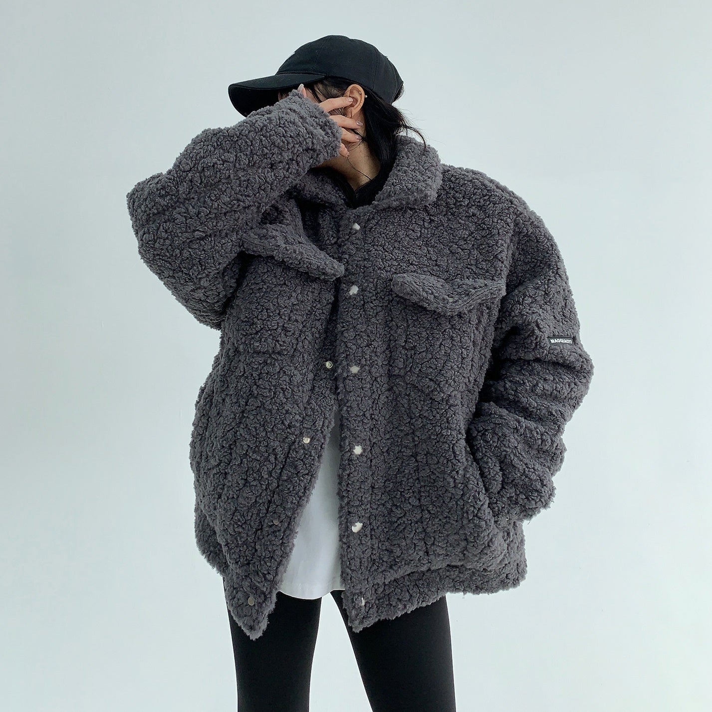 Fake Fur Boa Work Style Thickened Jacket MW9613