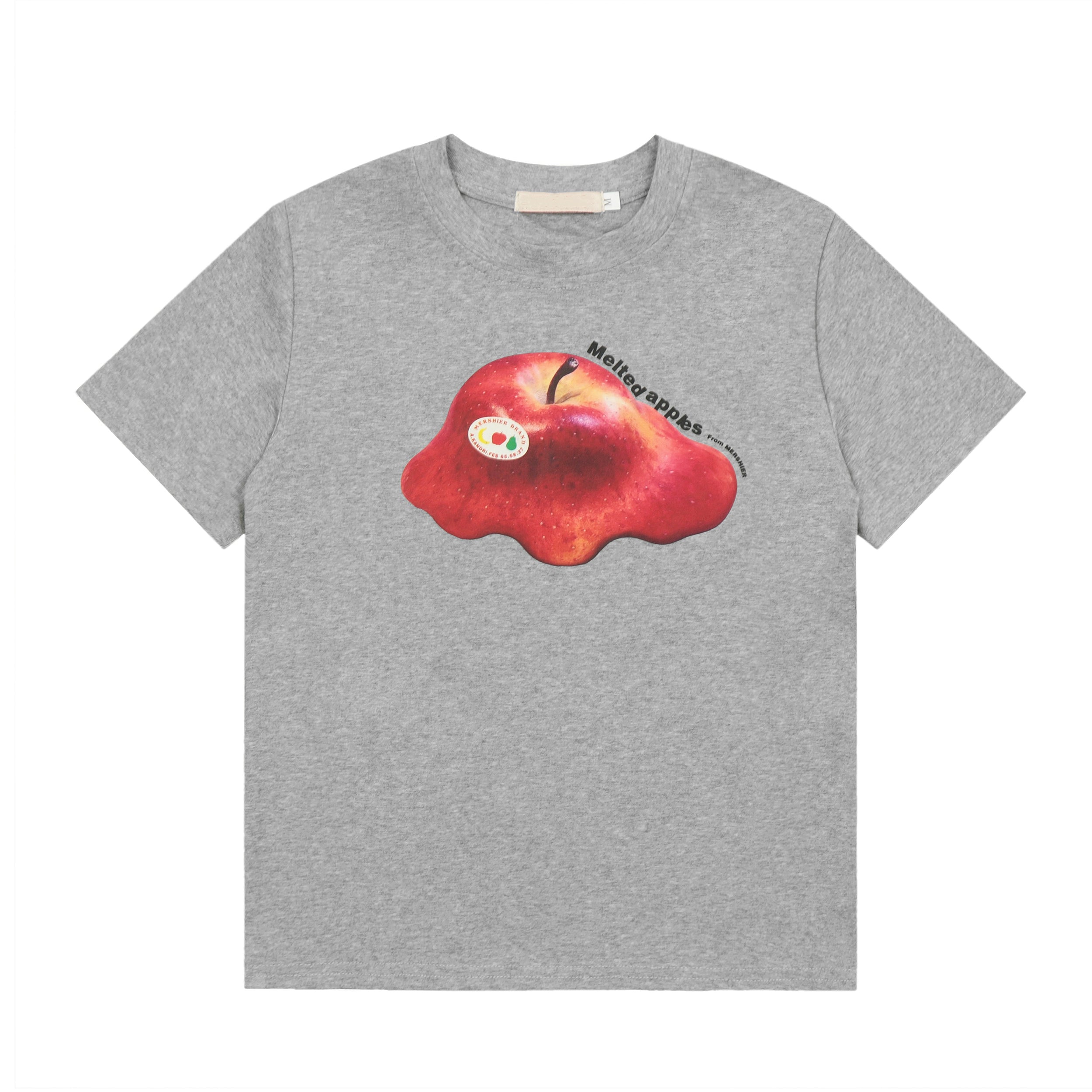 Melted Apple Print Slim Crop T-shirt MW9225