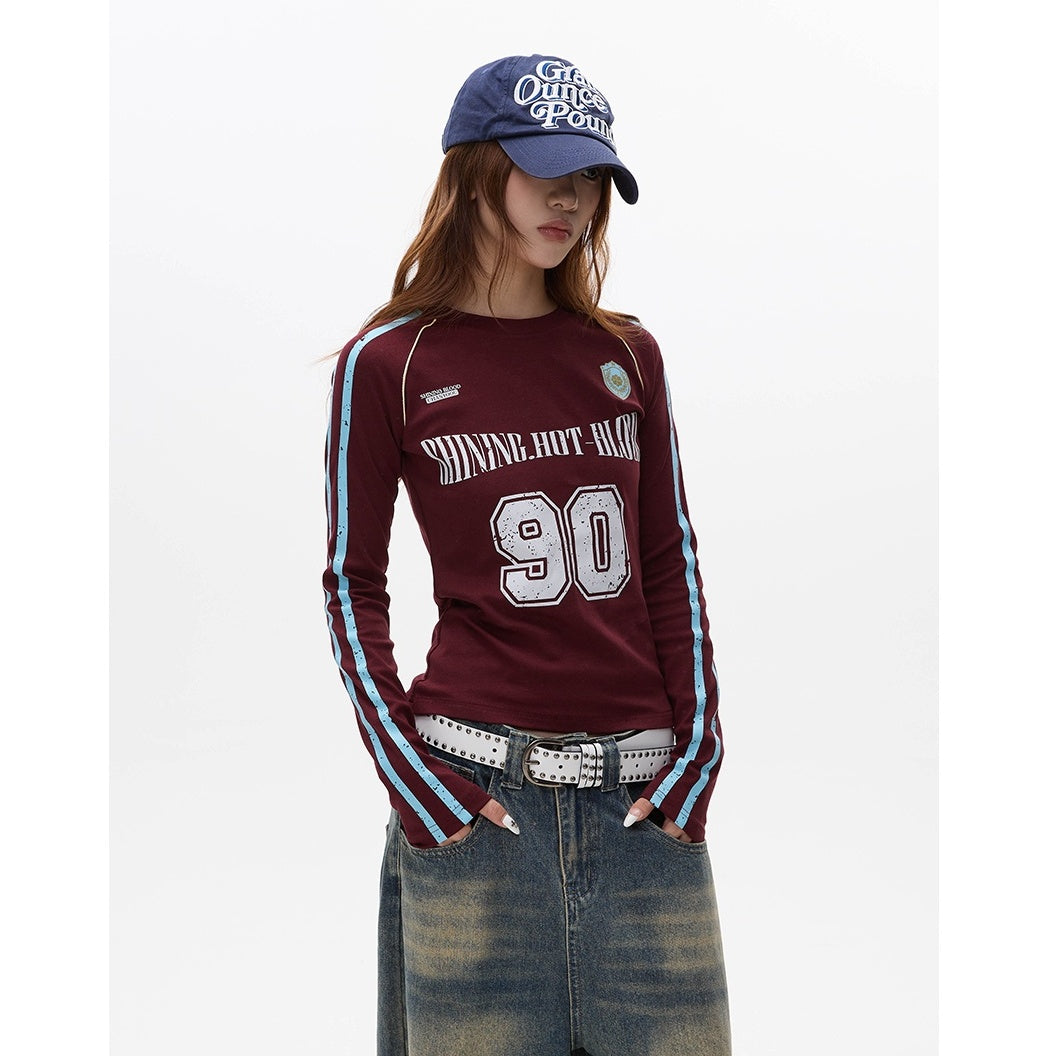 Number Logo Slim Long Sleeve T-shirt MW10106