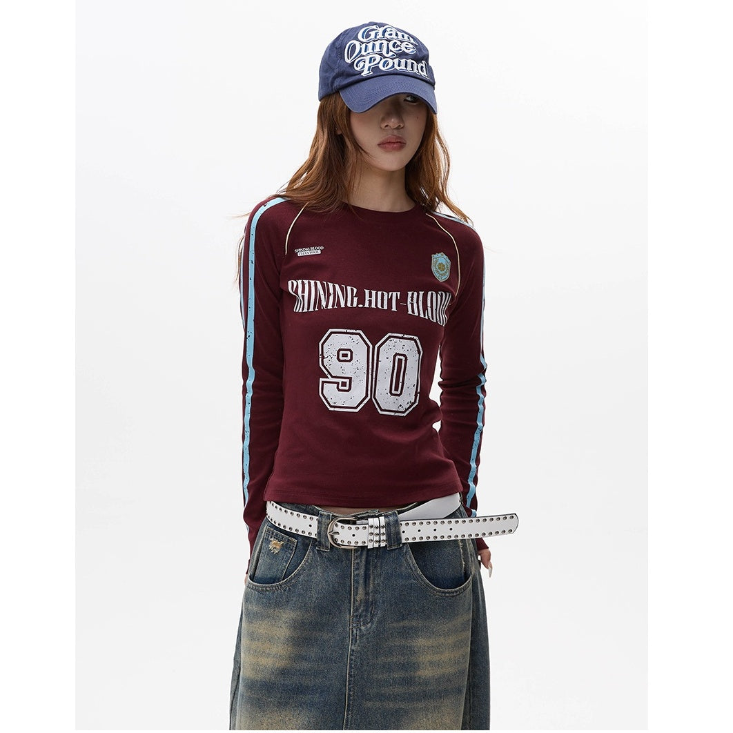 Number Logo Slim Long Sleeve T-shirt MW10106