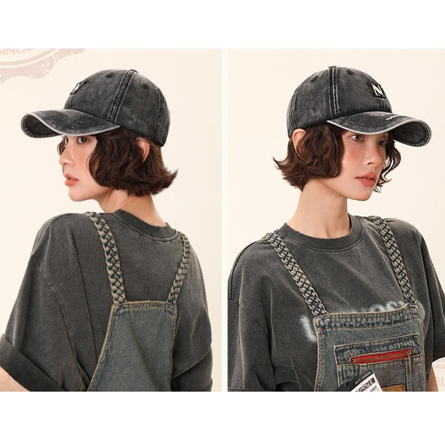 Letter Embroidery Washed Cap MW10119