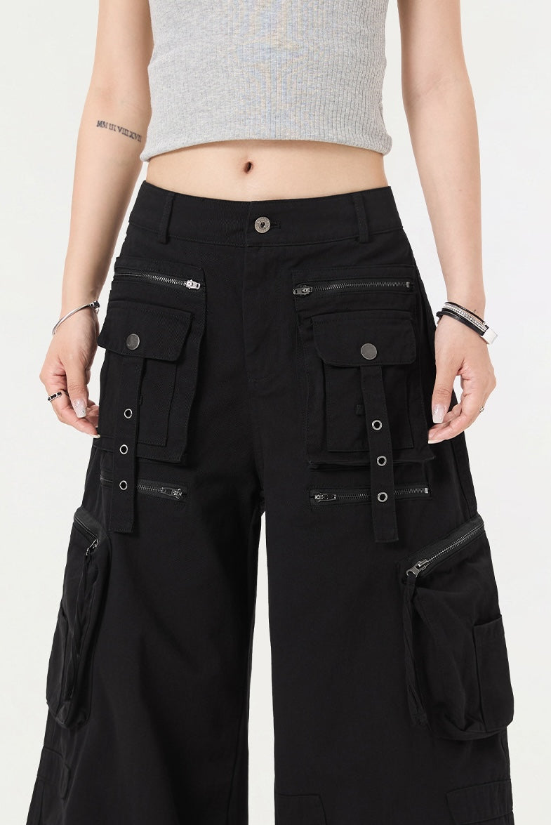 Multi-pocket Wide Buggy Cargo Pants MW10063
