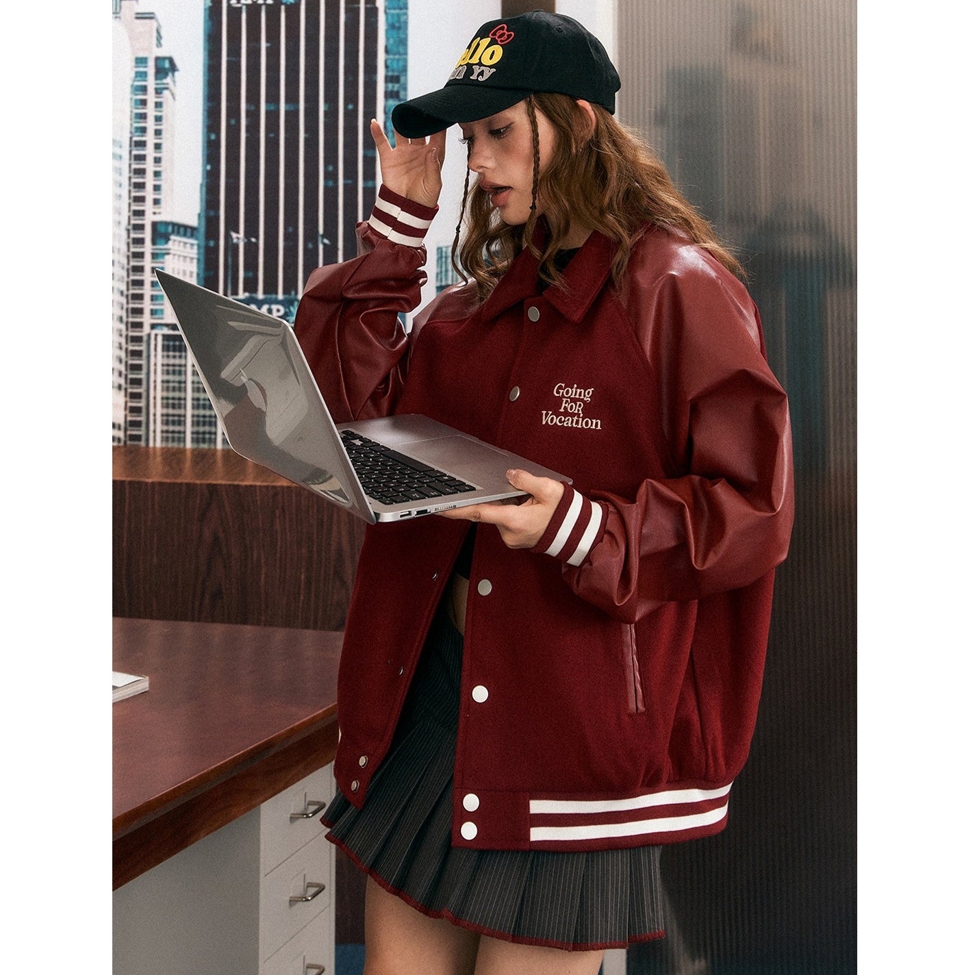 Baseball Style Retro PU Leather Jacket EZ166