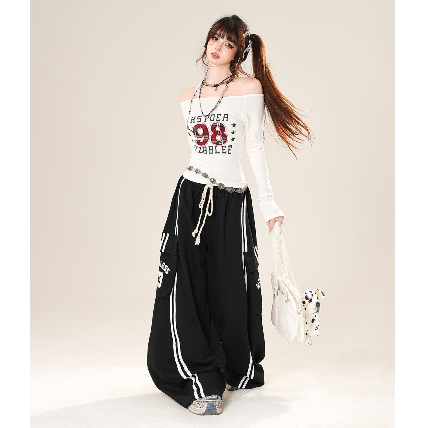 Aesthetic Line Design Cargo Pants KK2044