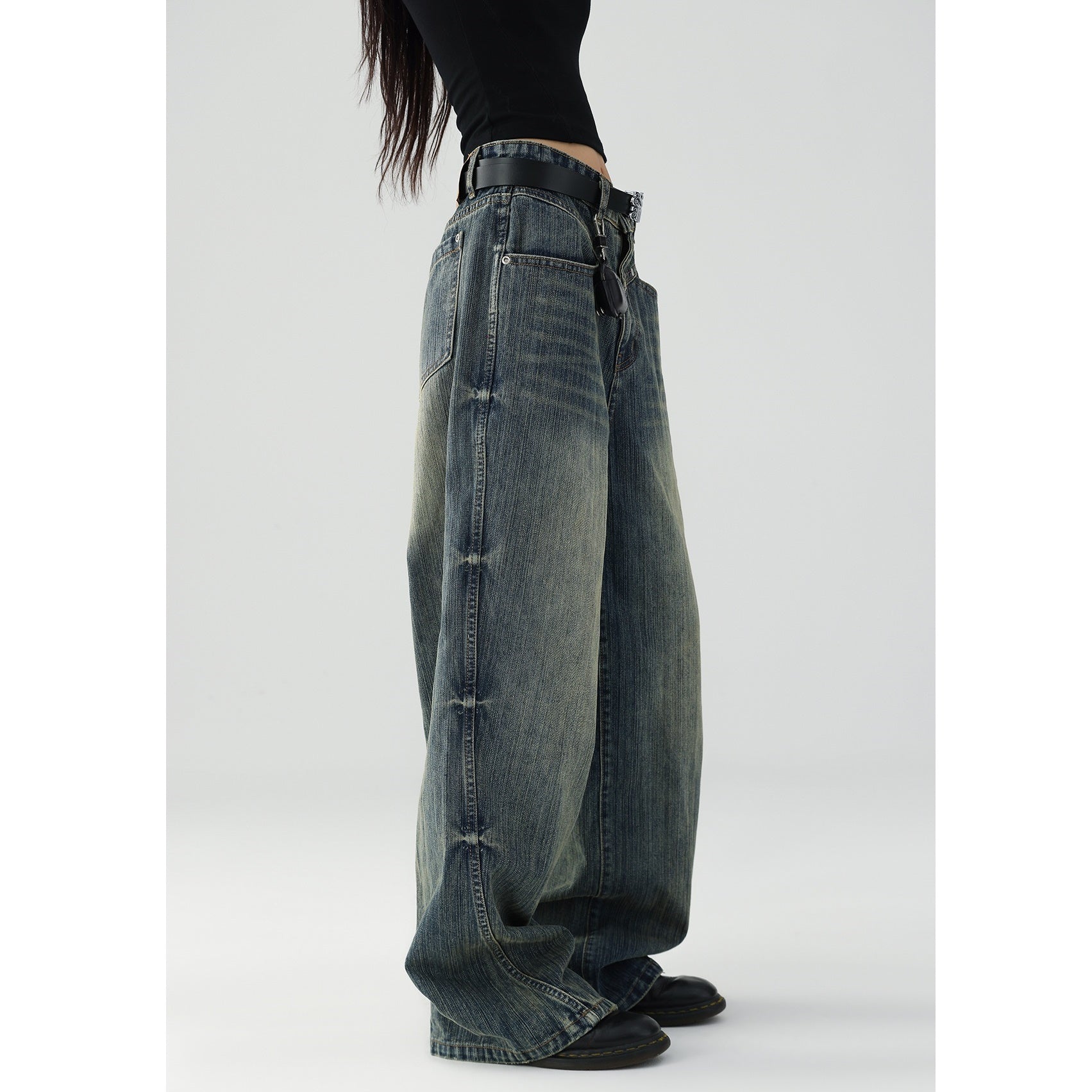 Design Wash Style Loose Straight Jeans AC7076