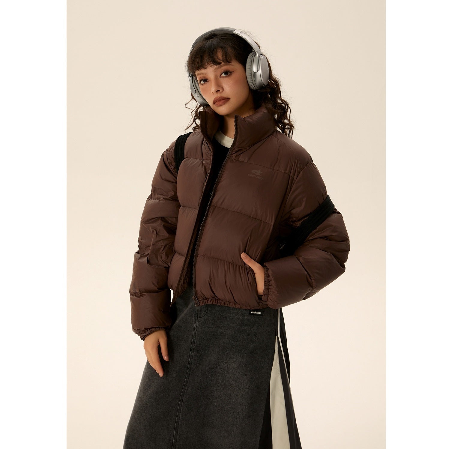 Stand Collar Cropped Down Jacket EZ184