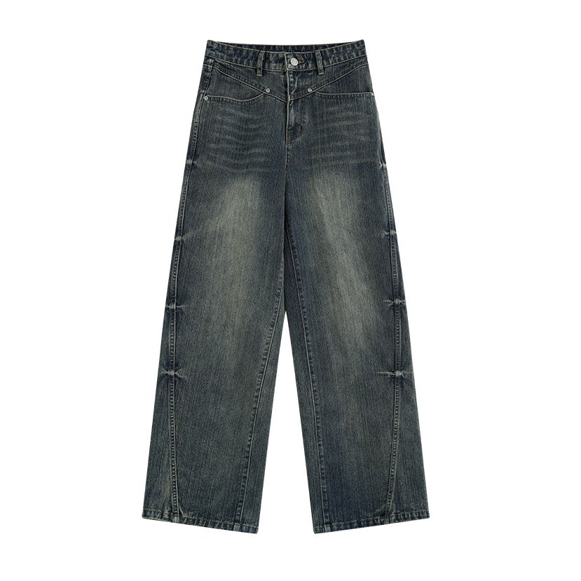 Design Wash Style Loose Straight Jeans AC7076